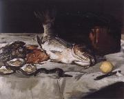 Edouard Manet Style life with carp and oysters Sweden oil painting artist